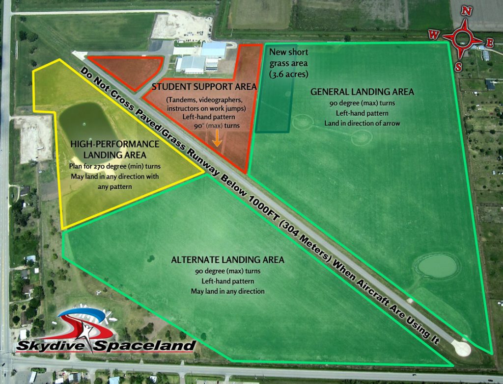 Skydive Spaceland Houston Landing Areas