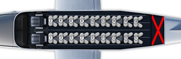 Caravan seating diagram (18 people)