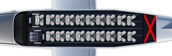 Caravan seating diagram (19 people)