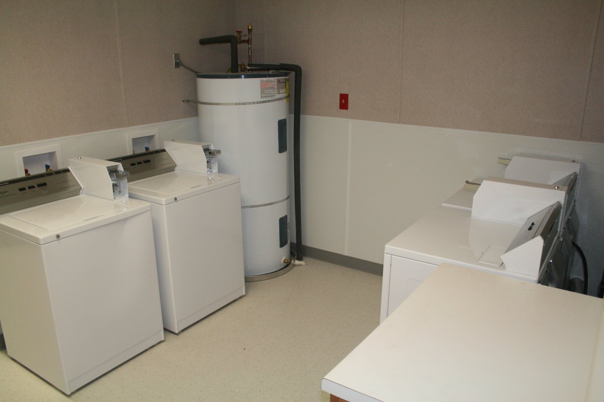 Laundry facilities in bunkhouse